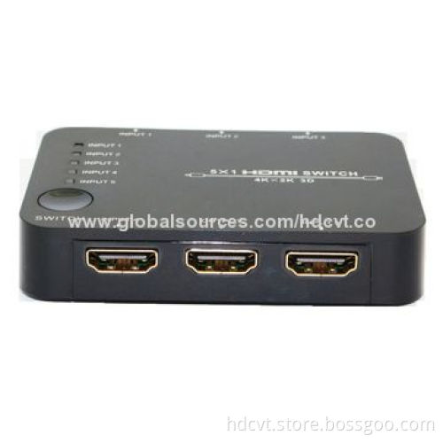 5 x 1 HDMI 1.4 Switch, 4 x 2K, 3D, DTS-HD Master Audio 7.1-channel, Low-power Consumption